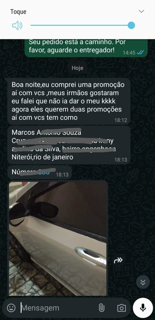 Cliente encomendando mais unidades da Resina Extreme para os irmãos