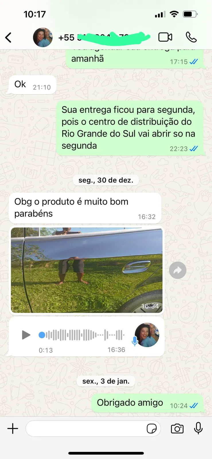 Carro espelhando perfeitamente a grama com a Resina Extreme